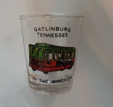 Gatlinburg, Tn In The Smokies Souvenir Trolley Clear Shot Glass