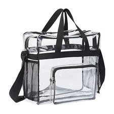 Clear Crossbody Bag Stadium Approved Messenger Shoulder Bag w/ Adjustable Straps