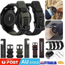 For Samsung Galaxy Watch 46mm SM-R800 Gears S3 Classic Leather Nylon Strap Band