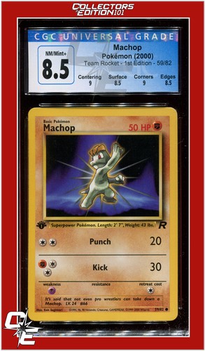 Machop (1st Edition) graded CGC 8.5 for sale on eBay