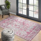 loomBloom Hand Woven Pink Beige Modern Contemporary Erased Pattern Area Rug