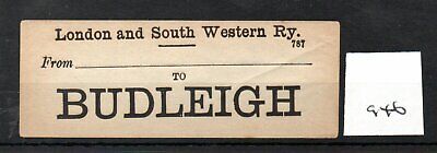 London & South Western Railway LSWR 1594 Budleigh Salterton Luggage Label