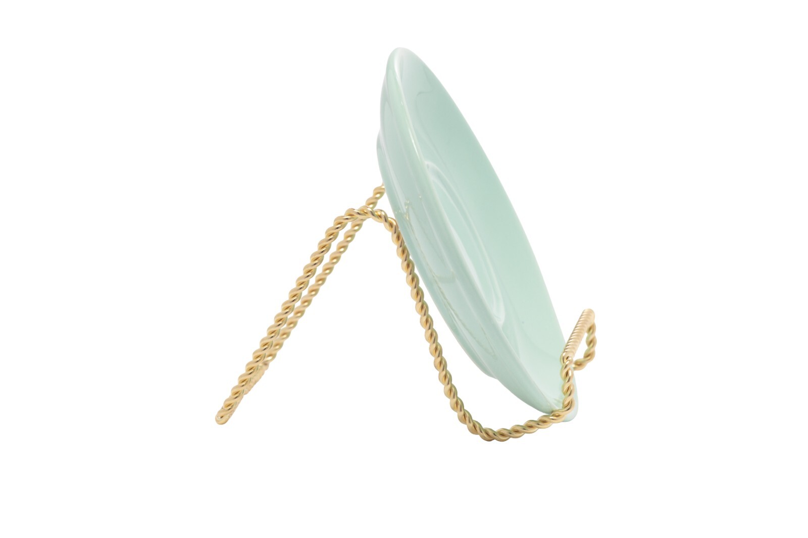 Brass Twisted Wire Easels - 3 Inch Gold Plate Stands for Display | 6 Pack