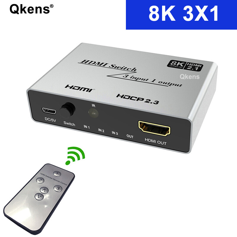Ultra HD 8K Switcher In Out 4K@120Hz 2X1 3x1 HDMI Switch