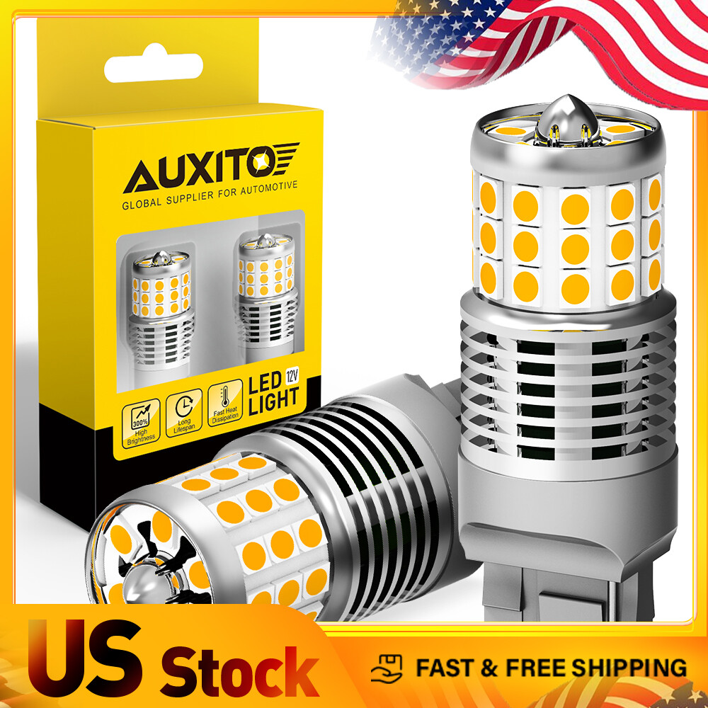 2X 7440 LED Amber Yellow Turn Signal Light Parking Power Bulbs High CANBUS 2G