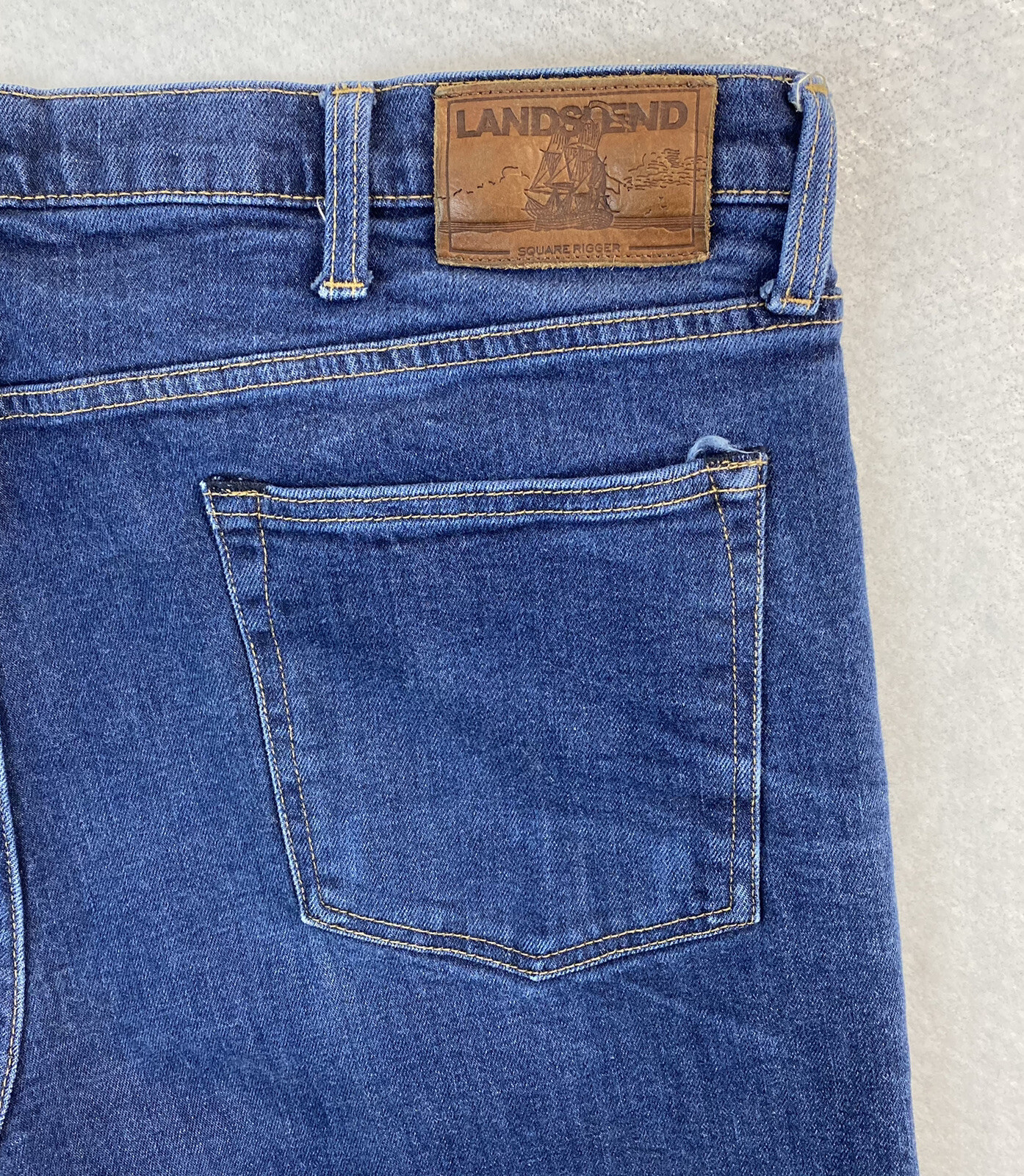 Lands End Mens SQUARE RIGGER Jeans Traditional Fit 4… Gem