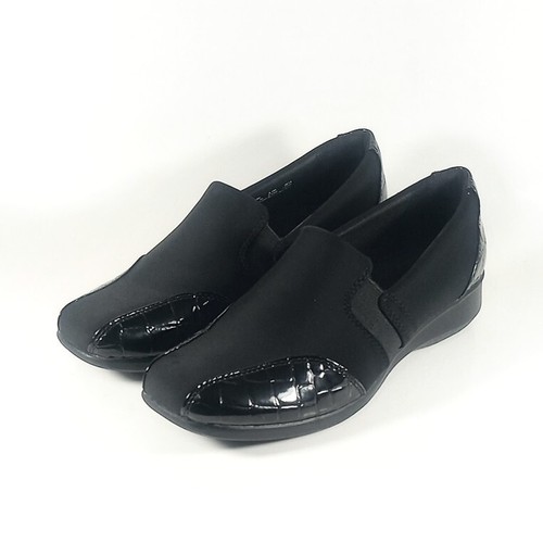Clarks Collection Gael Rex Womens 8.5M Black Patent Leather Croc Print Loafers - Picture 5 of 10
