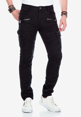 Cipo & Baxx Herren Cargo Slim Stretch Hose Freizeithose CD424