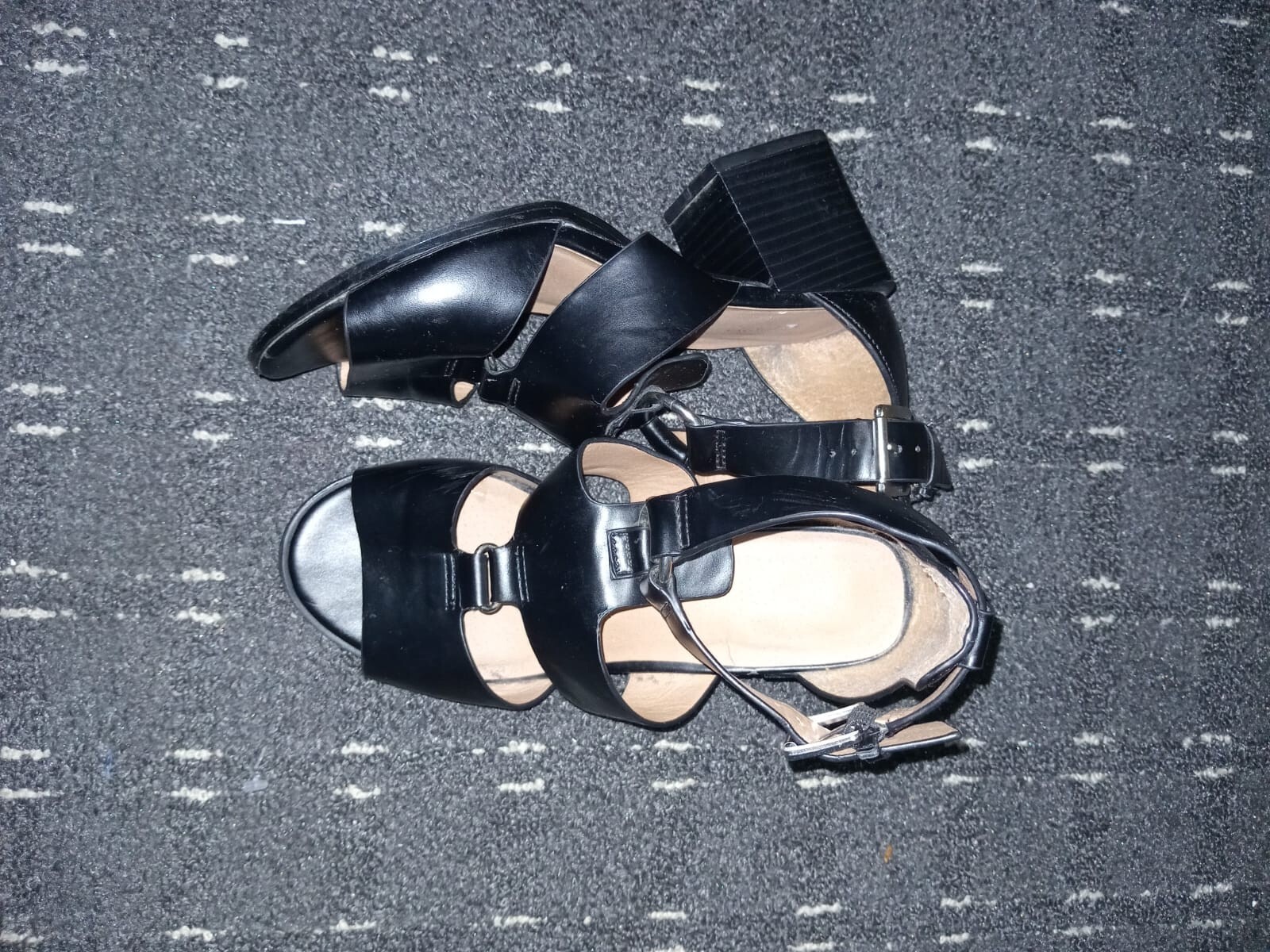 APL Papaya sandalo nero tacco a blocco da donna taglia 3