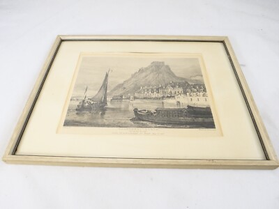 Gravur Antik Ehrenbreitstein From The Bridge 41 X 32 CM Rahmen Mit Glas