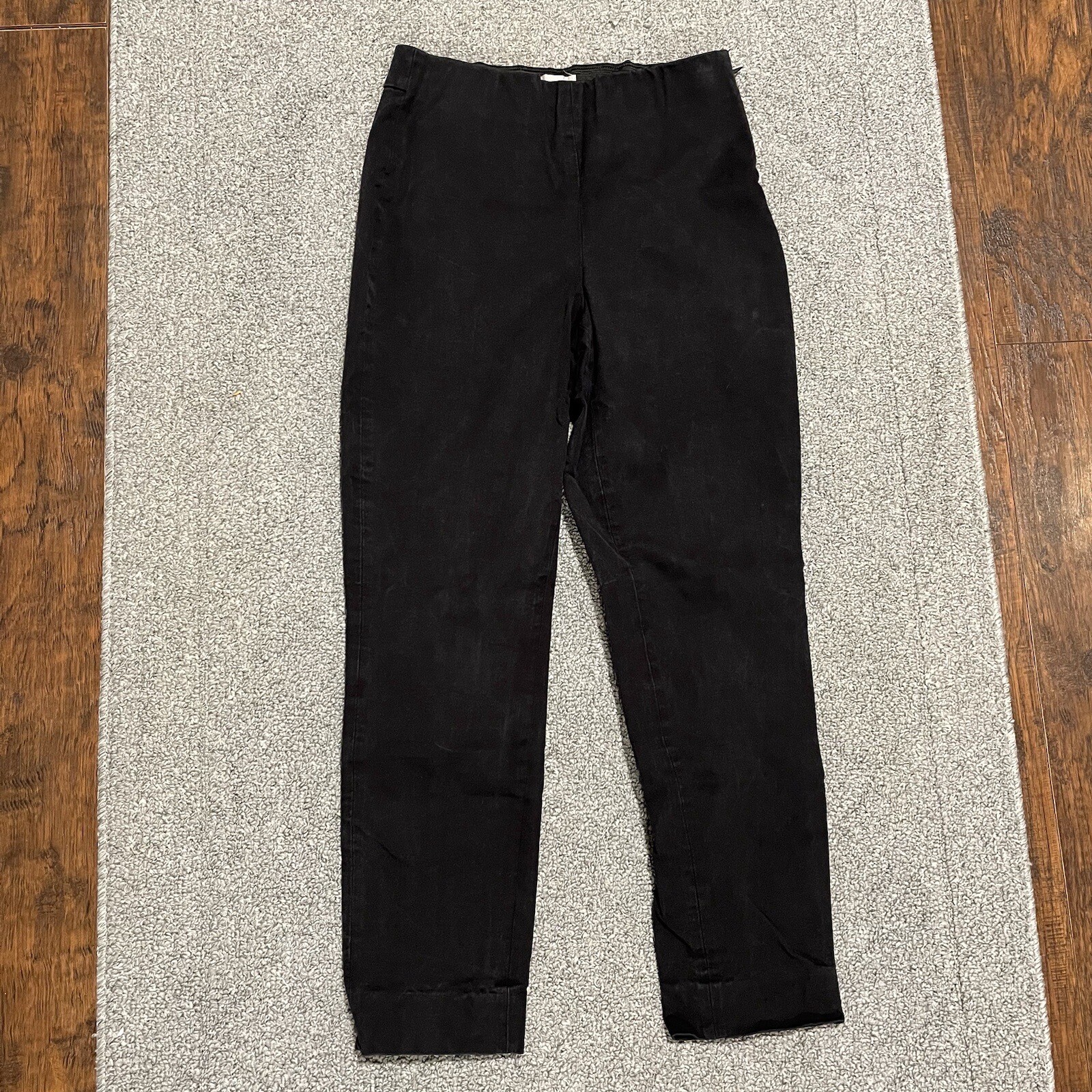 Everlane Pants Womens 4 Black The Side Zip Stretch Cotton Pleated Pants