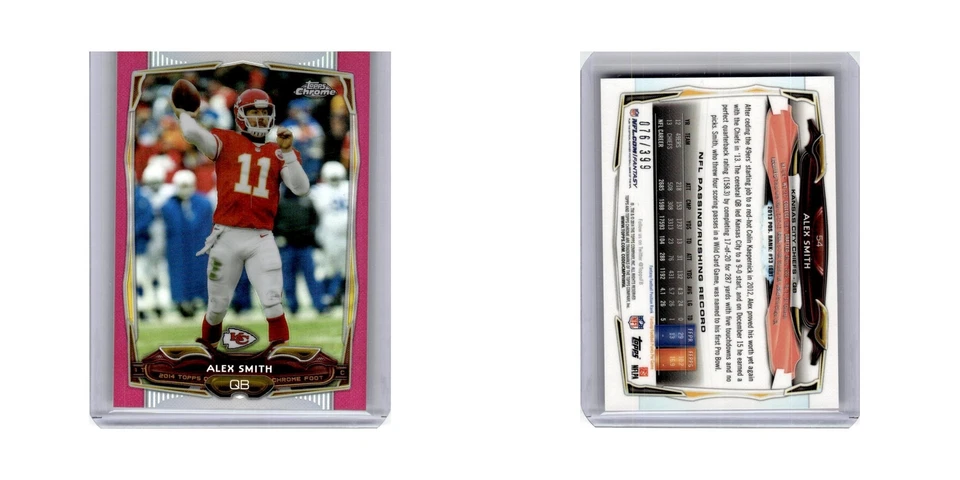 Alex Smith #/399 2014 Topps Chrome Pink Refractors #54 Kansas City Chiefs NM - Image 3 of 3