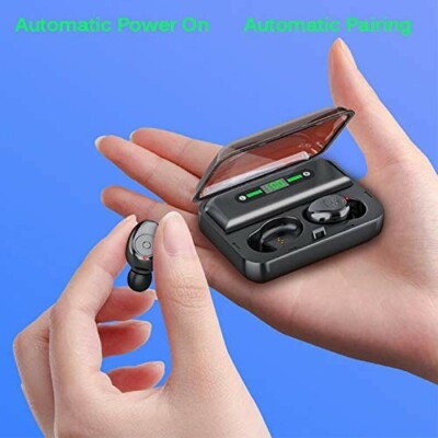 TWS F9 Mini Kopfhörer, IPX7 wasserdicht, Noise Cancelling, Bluetooth, Powerbank