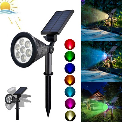 7-LED Solar Power Garten Lampe Rasen Landschaftsbild Licht Strahler