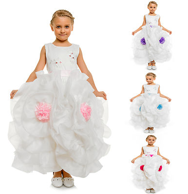 Festzug Kleid Blumenmädchen Party rosa flieder pink blau 2 3 4 5 6 7 8 Jahre