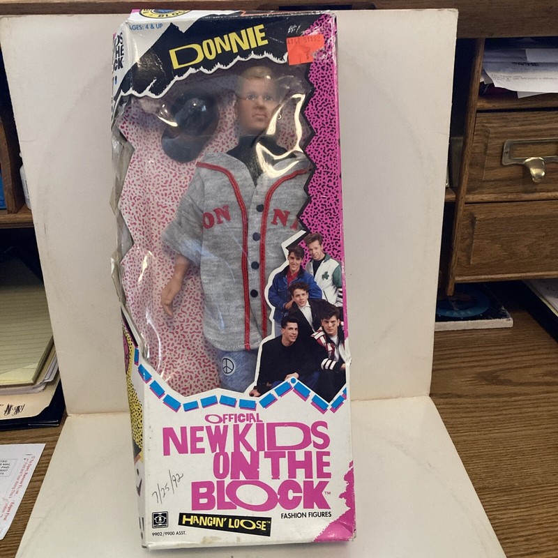 1990 New Kids On The Block Donnie Whalberg Damaged Box. Still Sealed Closed.