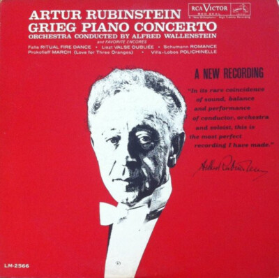 Arthur Rubinstein, Edvard Grieg, Alfred Wallenstein - Piano