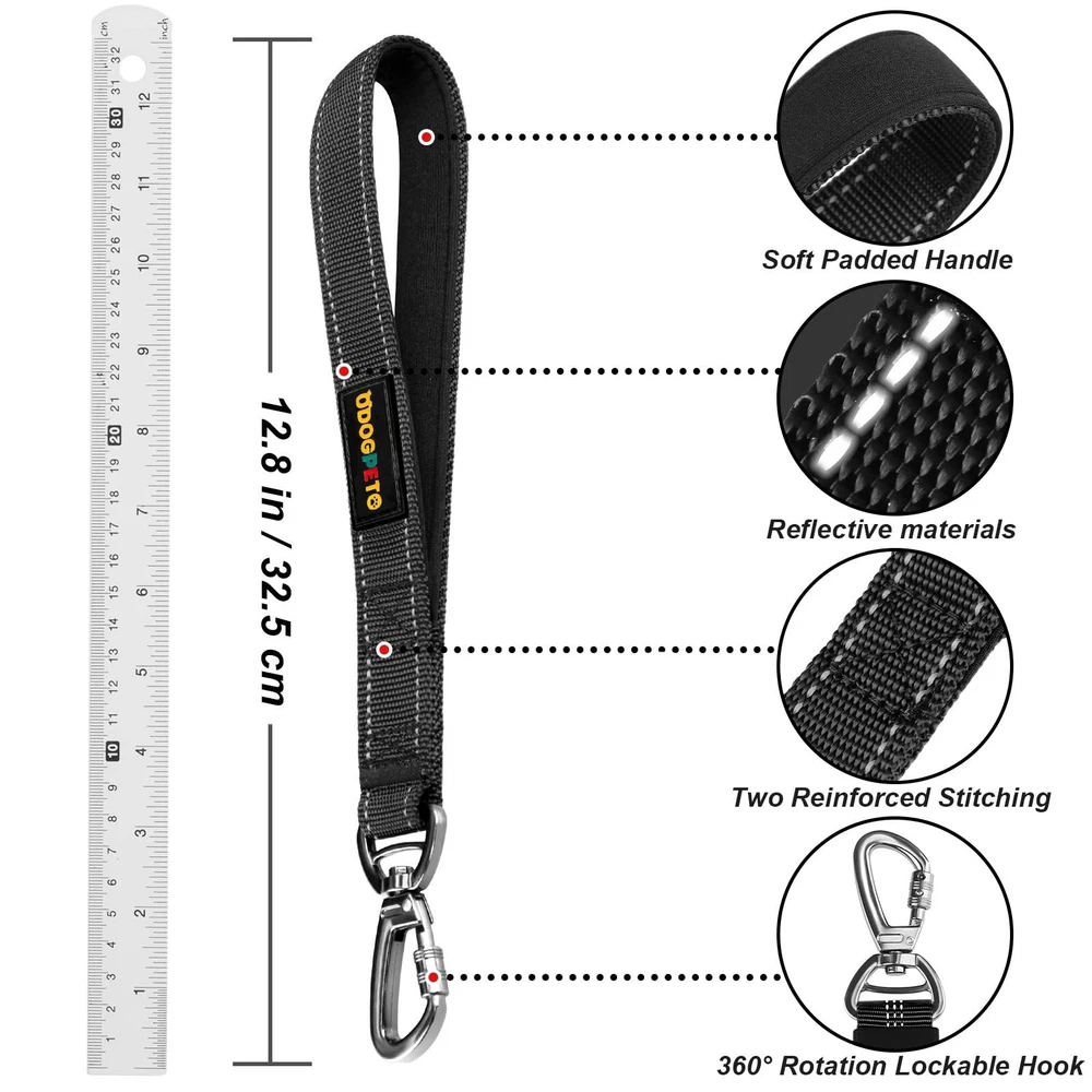 Dog Harness Seat Belt for Car, Dog Car Leash with Car Headrest & Buckle, Refl...