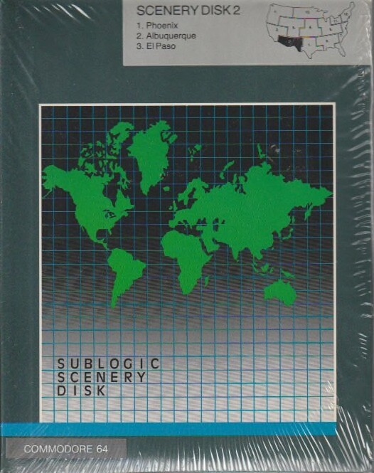 subLOGIC Corp. FLIGHT SIMULATOR SCENERY DISK 2 (1987) Commodore 64 / ...