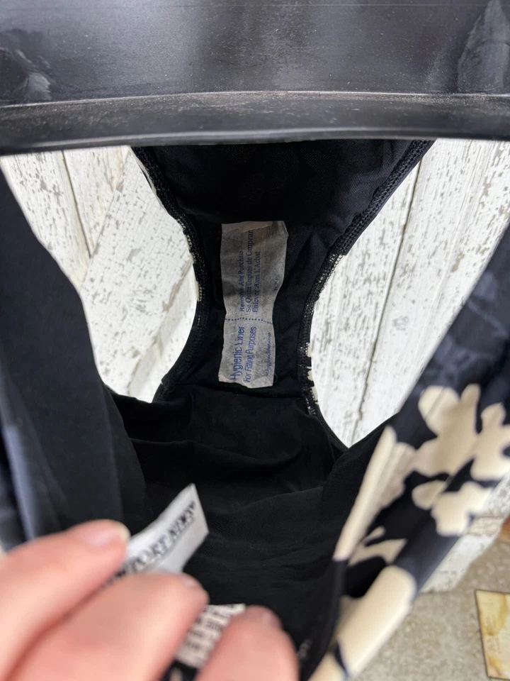 Newport News Bikini Swim Swimsuit Size 14 Black White Floral - Image 4 of 4