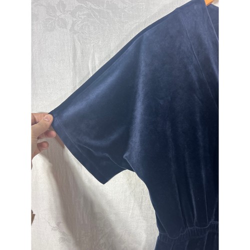 Saturday Sunday Anthropologie Jumpsuit XS Navy Blau Samt Cross Front - Bild 3 von 12