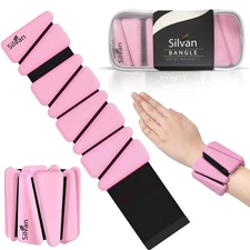 Wrist weights bangles set of two (1lb each) (pink)Ankle Weights for Women - 1...