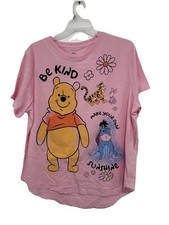 Disney Winnie The Pooh T-Shirt Donna, Rosa con Grafica Frontale, 2XL