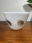 Vintage Fire King Fred Press Atomic Sunburst No Splash Bowl MCM Milk Glass 7.5”