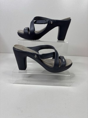 Crocs Cyprus IV Absatz-Sandalen Damen UK 5 marineblau/Pilzschuhe