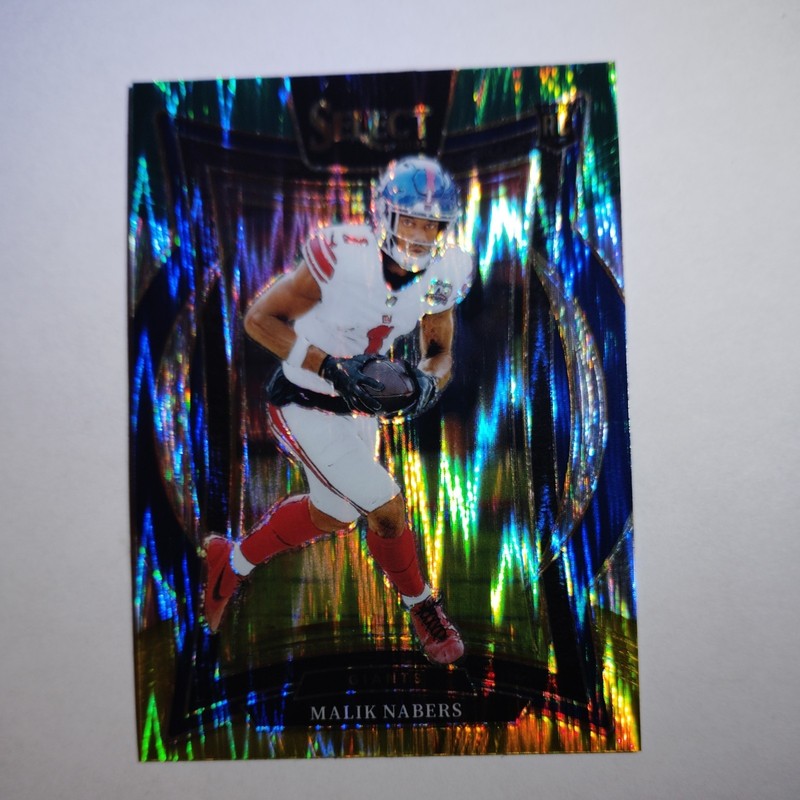 2024 Panini Select Concourse Malik Nabers #29 Rookie Green & Yellow Shock Prizm