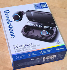 Brookstone POWER PLAY True Wireless Ear Buds  Power Bank Case - BSTWS35BK