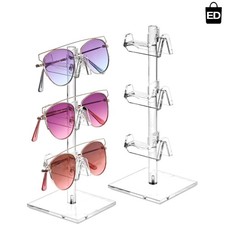 Versatile 2-Pc Acrylic Riser for Sunglasses and Eyeglasses - 3-Tier Design