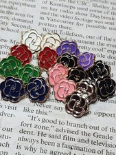 CHANEL BUTTONS TINY 12 MM FLOWER CAMELLIA  18 pcs - please read item description