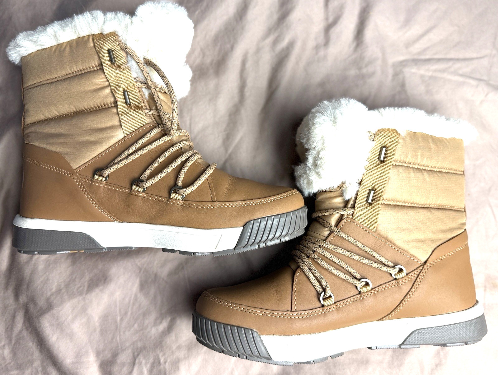 The North Face   7M   SIERRA LUXE Waterproof Leather Sherpa BOOTS   Almond+Brown thumbnail 6