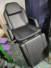 Adjustable Black Leather Massage Table Beauty Salon Spa Facial or Tattoo Chair