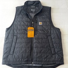 Carhartt Rain Defender Relaxed Fit Lightweight Insulated Vest for Men, Black, L