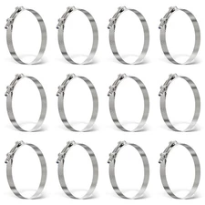 OURU 12Pack 4.5 Inch T Bolt Hose Clamp304 Stainless Steel Heavy Duty Hose Cla...