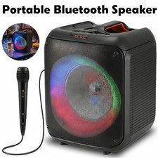 8" Portable Bluetooth Heavy Bass Party Speaker Stereo Subwoofer Karaoke Machine