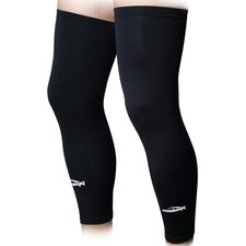 COOLOMG Sports Compression Leg Sleeve Basketball Football Large, Black Pair