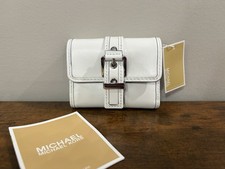 Michael Kors MK Colby Small Trifold Wallet Leather In White NWT