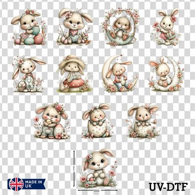 12 Osterhase UV DTF Tasse Aufkleber Zum Selbermachen Libbey Glas Aufkleber Mix eas15