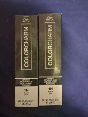 Brand new, sealed Wella CHARM Permanent Cream Hair Color in shade 1N Black No