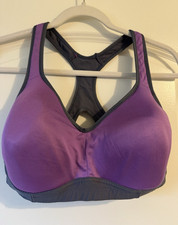 Champion High Support Racerback Sports Bra Hook Eye XXL G Purple/Gray