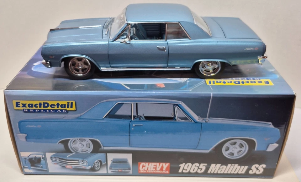 1965 Chevy Malibu SS Exact Detail Replicas 1:18 Diecast Car - Blue - Image 2 of 4