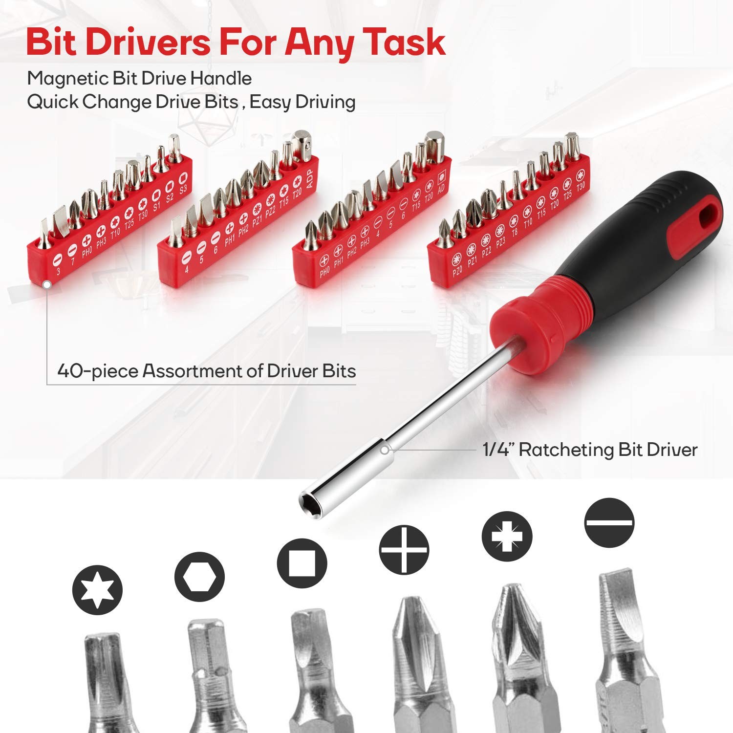 248 Pieces Mechanics Tool Set, General Purpose Mixed Sockets and Wrenches, Ha...