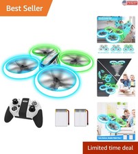 Easy to Fly Kids Drone with 2 Batteries  Protective Guards - Ultimate Fun 