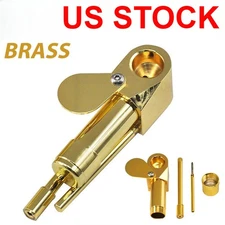 1× Brass Tobacco Smoking Proto Pipe style w Stash Storage Cylinder Chamber
