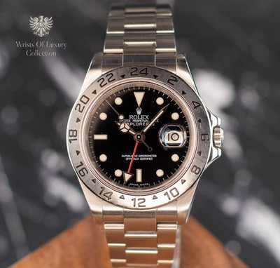 Rolex Explorer 16570 No Holes Black Dial 40mm Oyster Bracelet Complete Set