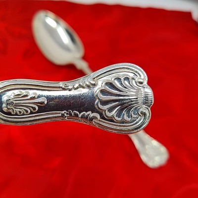 2X Serv Spn Garrard & Co Ltd Silverplate Kings Pattern Serving Spoons Beautiful