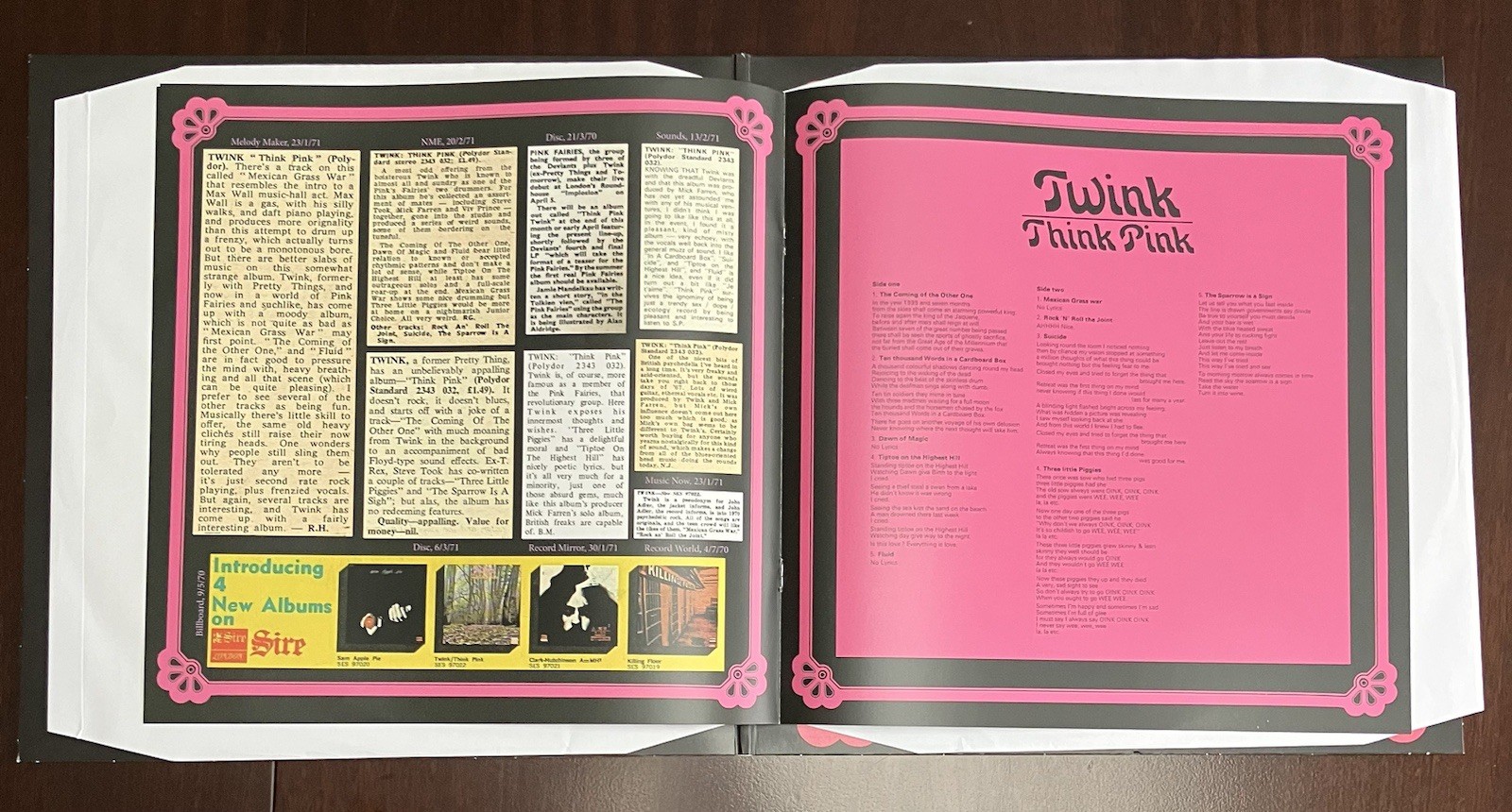 Twink Think Pink Sunbeam Records SBM2LP5104 DELUXE RSD SET 2019 2x12”